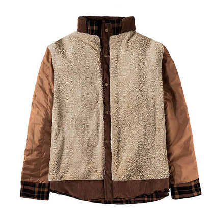 Camisa a cuadros de talla grande chaqueta de algodón tibio