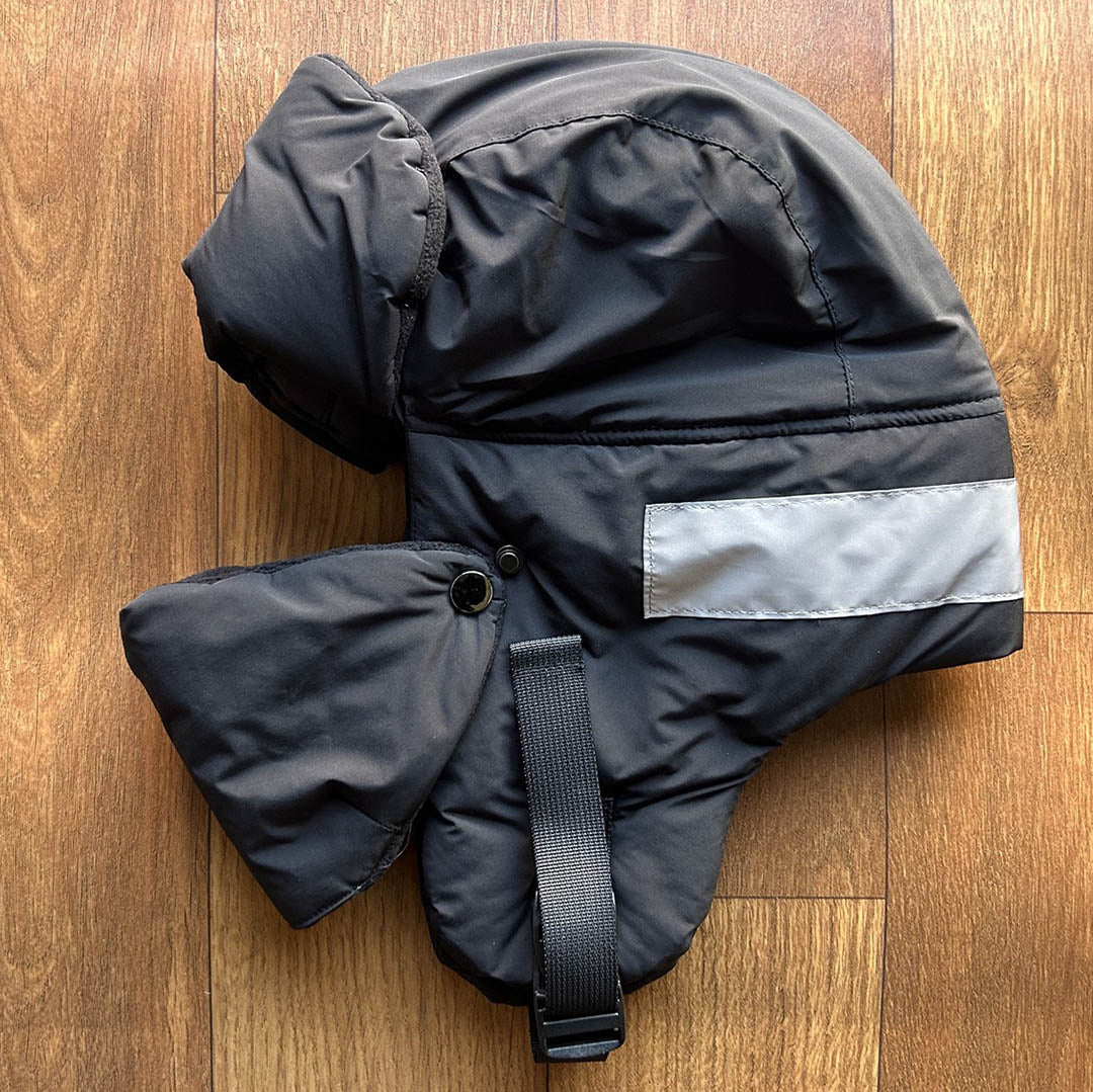 outdoor Thickened Down Hat for Outdoor Waterproof and Stain-resistant Cycling Cold-proof Neck Guard