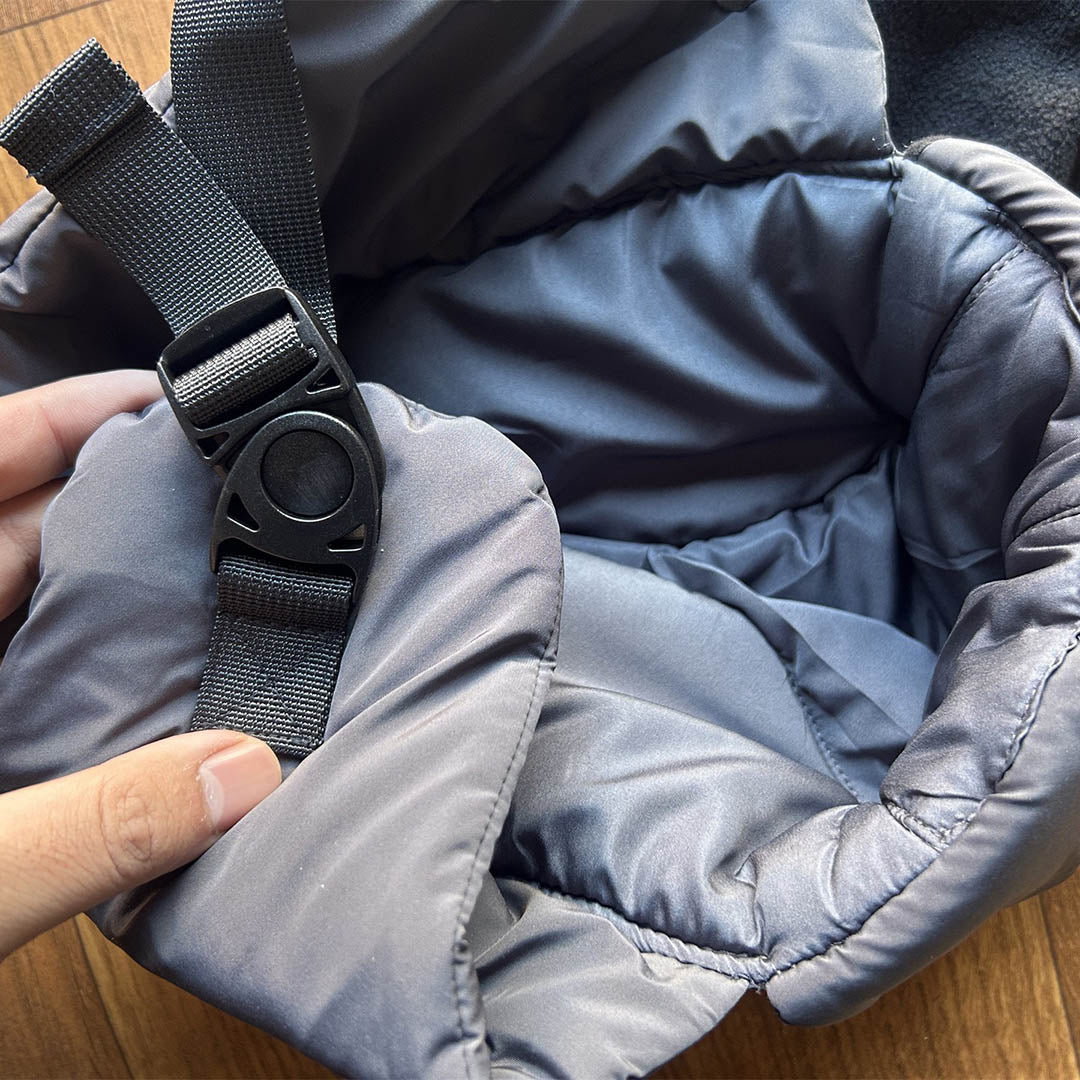 outdoor Thickened Down Hat for Outdoor Waterproof and Stain-resistant Cycling Cold-proof Neck Guard