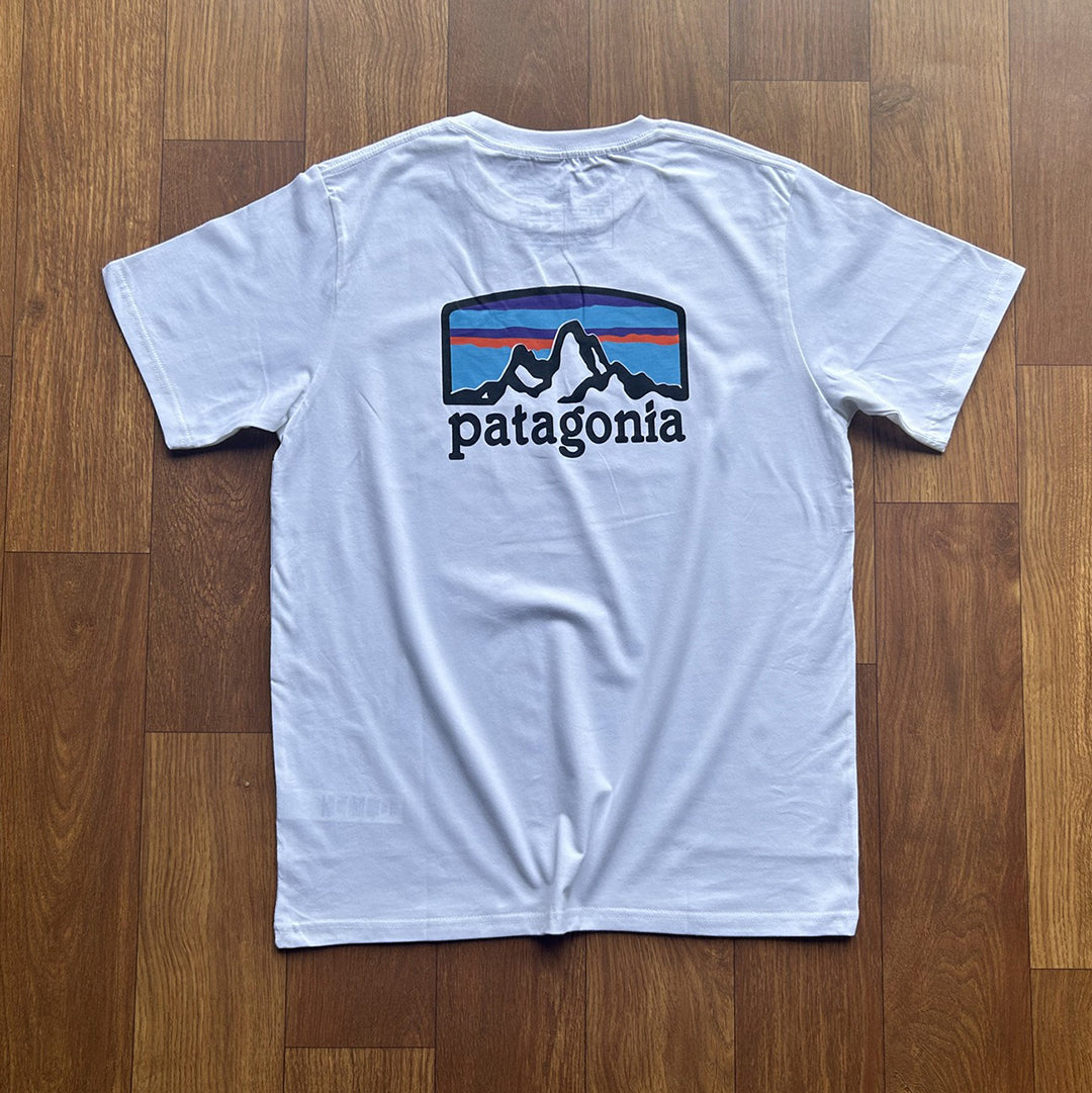 Patagonia Responsibili-Tee Mountain Print Outdoor Cotton Short Sleeves