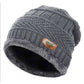 Double Layered Plush Solid Color Warm Men Hat