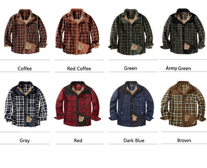 Camisa a cuadros de talla grande chaqueta de algodón tibio