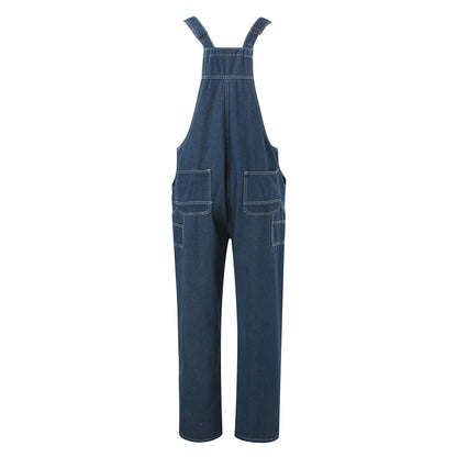 Denim Big Pockets Macacos de Macarinhos de trabalho