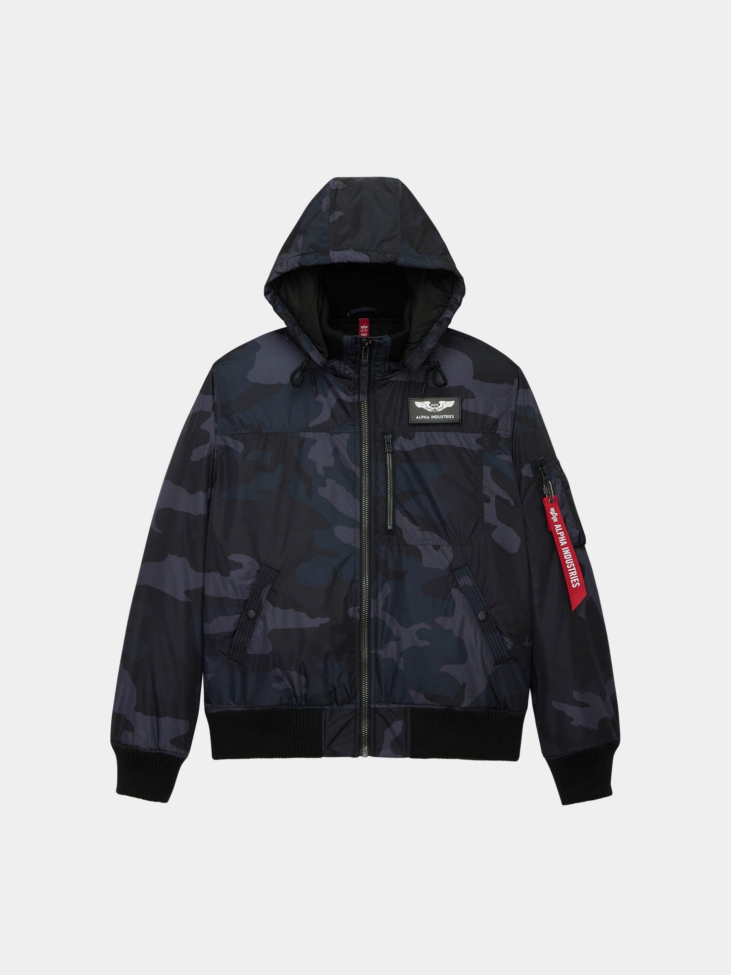 HOODED RIB FLIGHT JACKET