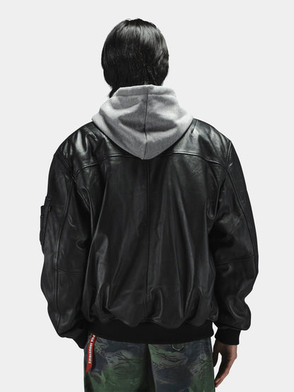 LEATHER MA-1 FLIGHT JACKET