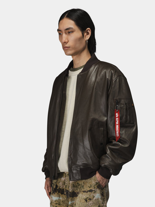 LEATHER MA-1 FLIGHT JACKET