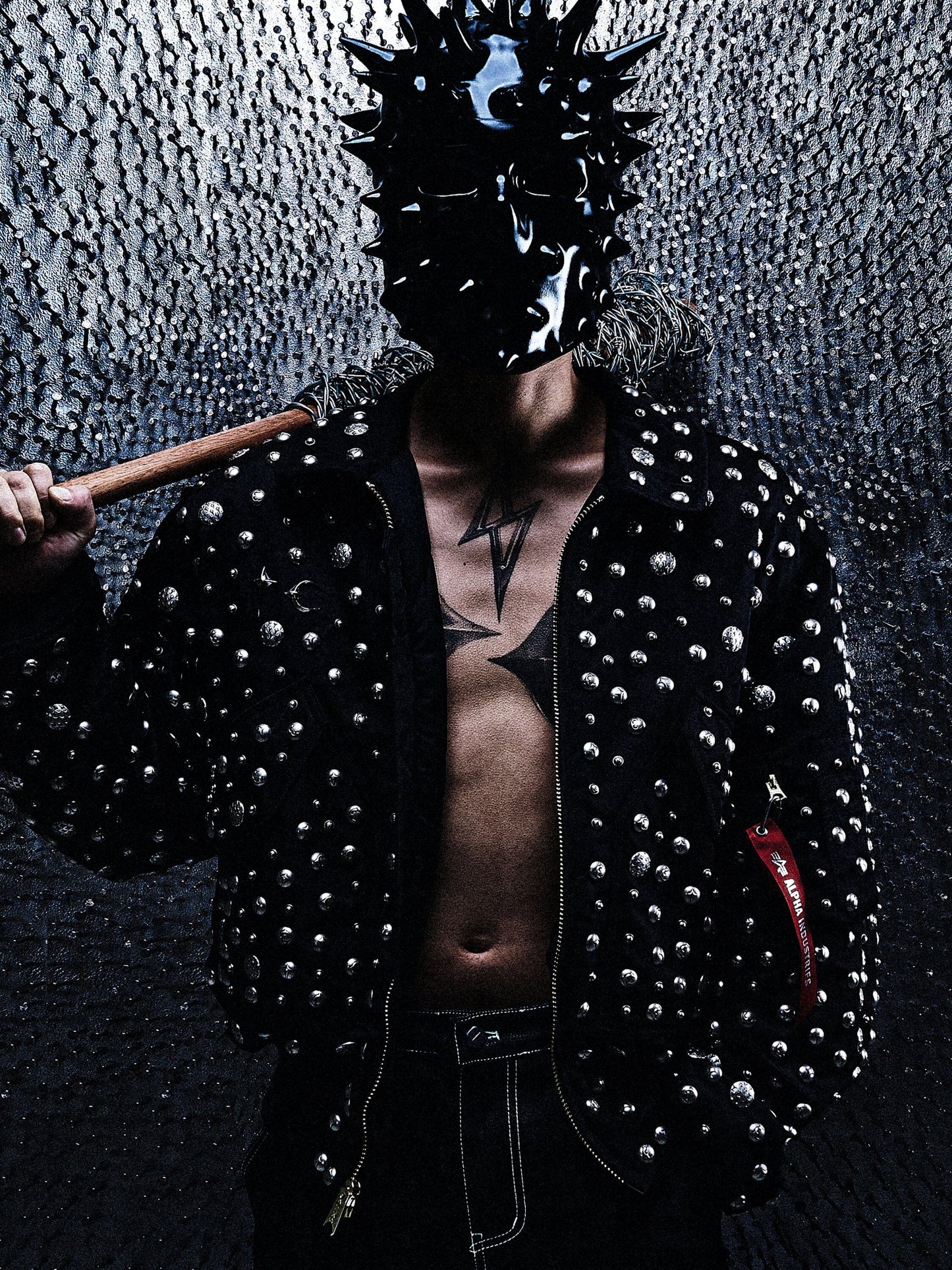 THUG CLUB X ALPHA CWU 45/P ALL OVER RIVET JACKET