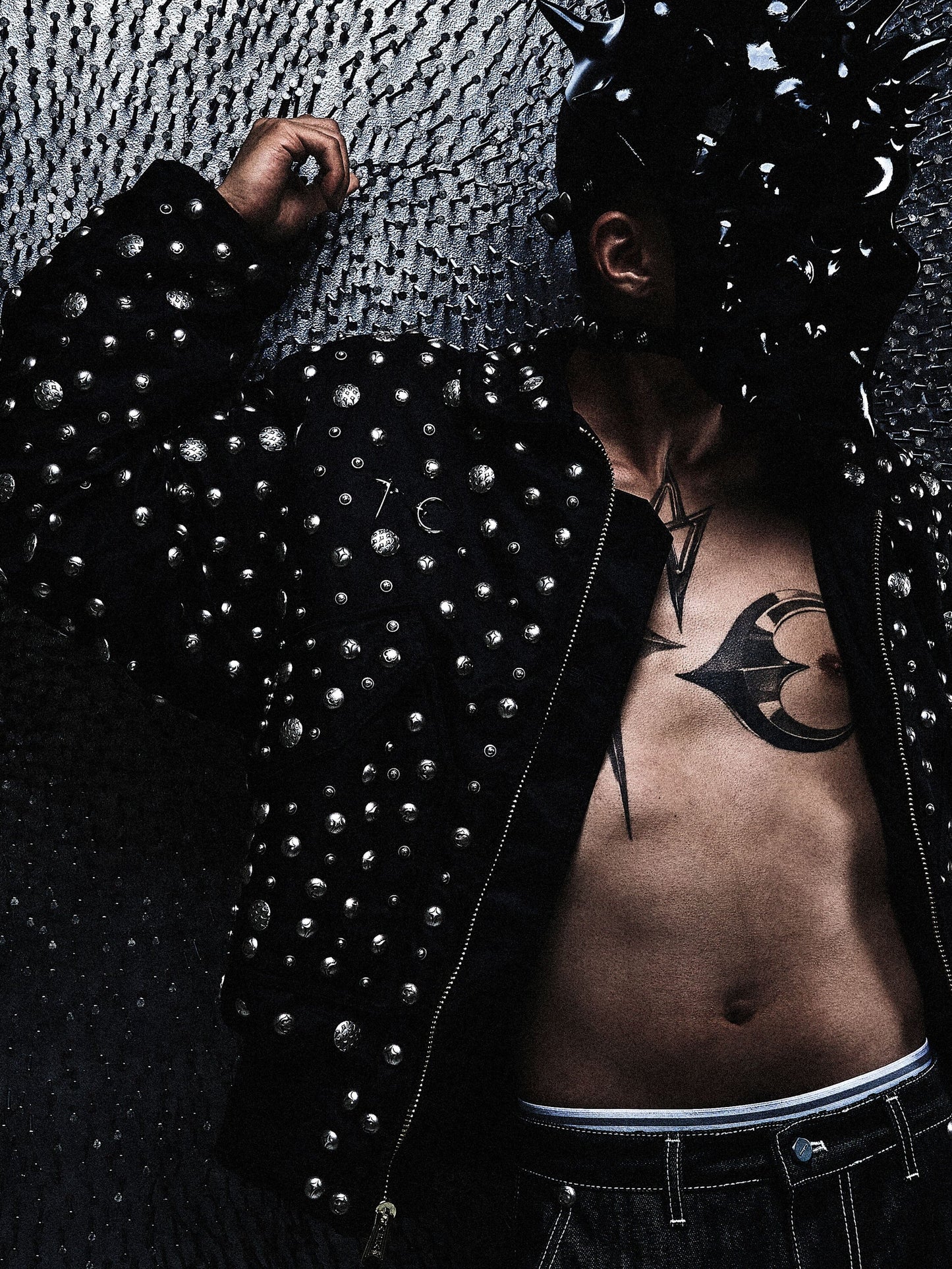 THUG CLUB X ALPHA CWU 45/P ALL OVER RIVET JACKET