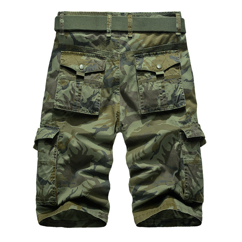 Casual Cotton Camo Multi-pocket Men Shorts