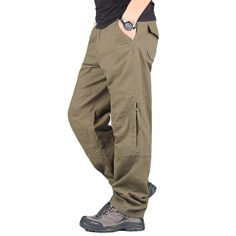 Casual Cotton Overalls Multi Pockets Men Pants