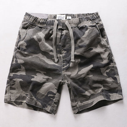 Shorts de praia de cintura elástica de lazer ao ar livre masculino