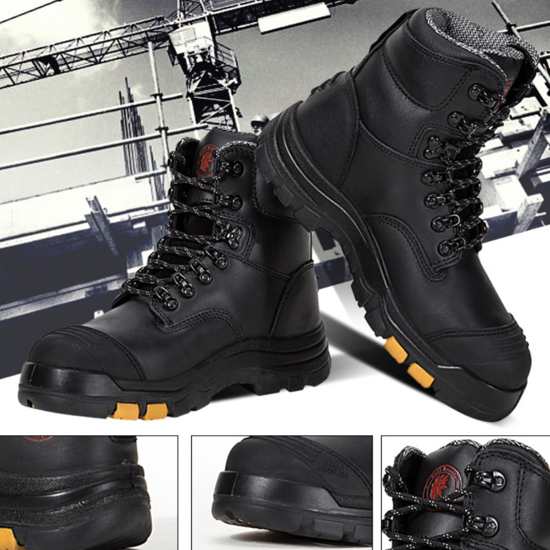 Casual Anti-smashing Leather Middle Cut Men's Safety Shoes
