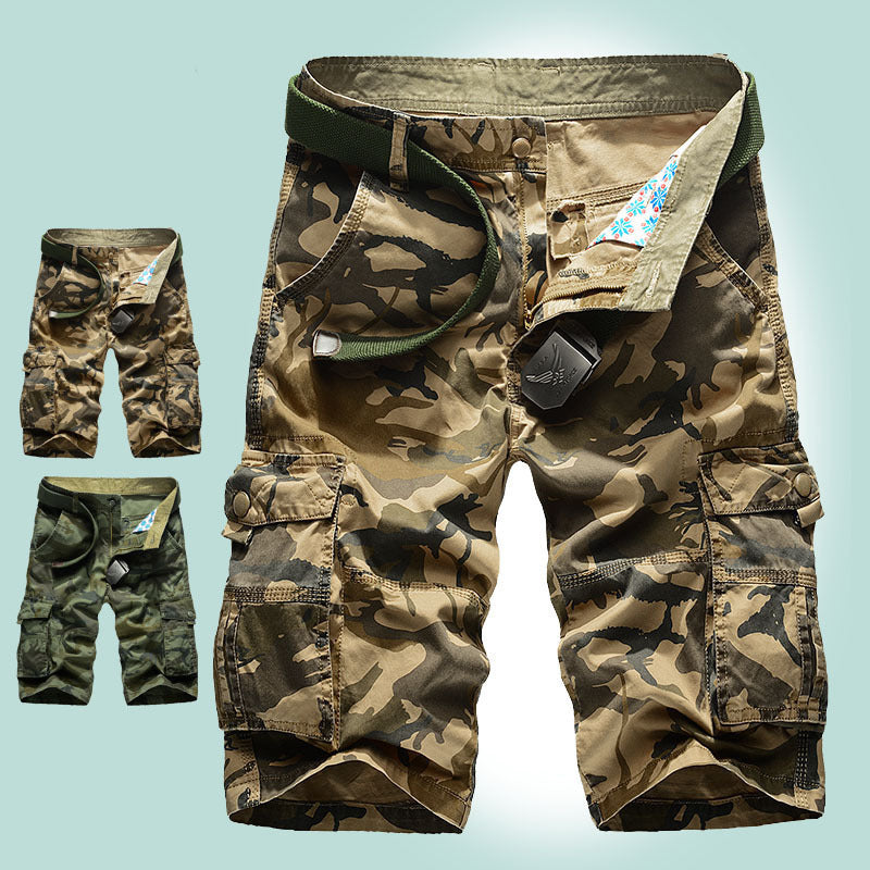 Casual Cotton Camo Multi-pocket Men Shorts