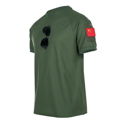 Camiseta masculina de secagem rápida de pescoço redondo (sem braçadeira)