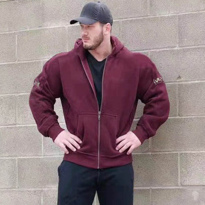 Fitness Chaqueta de entrenamiento suelto de entrenamiento para hombres Camisa deportiva espesa de Warcraft irregular