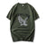 Eagle Printing Solid Color Loose Men's Cargo T-shirt