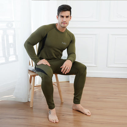Ensemble de sous-vêtements thermiques sportifs d'hiver de couleur unie extérieure