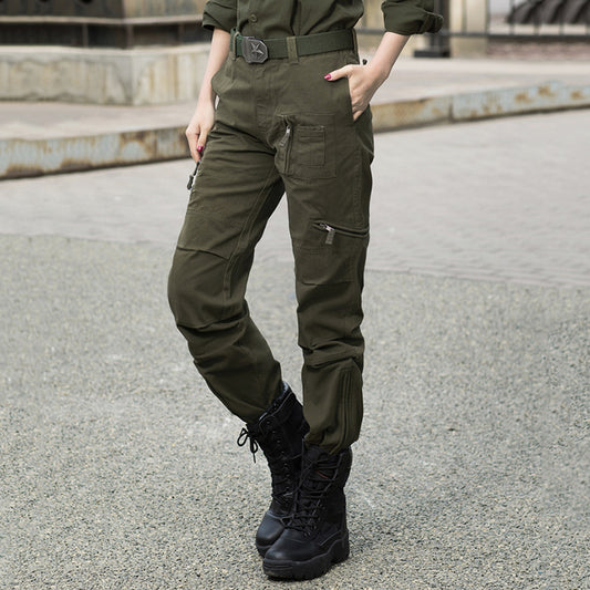 Military StyleMulti-Pocket Women's Cargo Pants