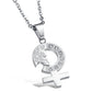 Sex Symbol Shape CZ Inlaid Stainless Steel Couple Necklaces