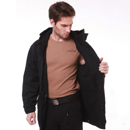 Estilo militar La sección larga engrosar el viento de los hombres de vellón