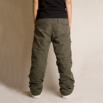 سروال رجالي شتوي دافئ بطبقة مزدوجة من القطن السميك للأماكن الخارجية