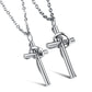 Simple Cross Shape Stainless Steel Couple Necklaces
