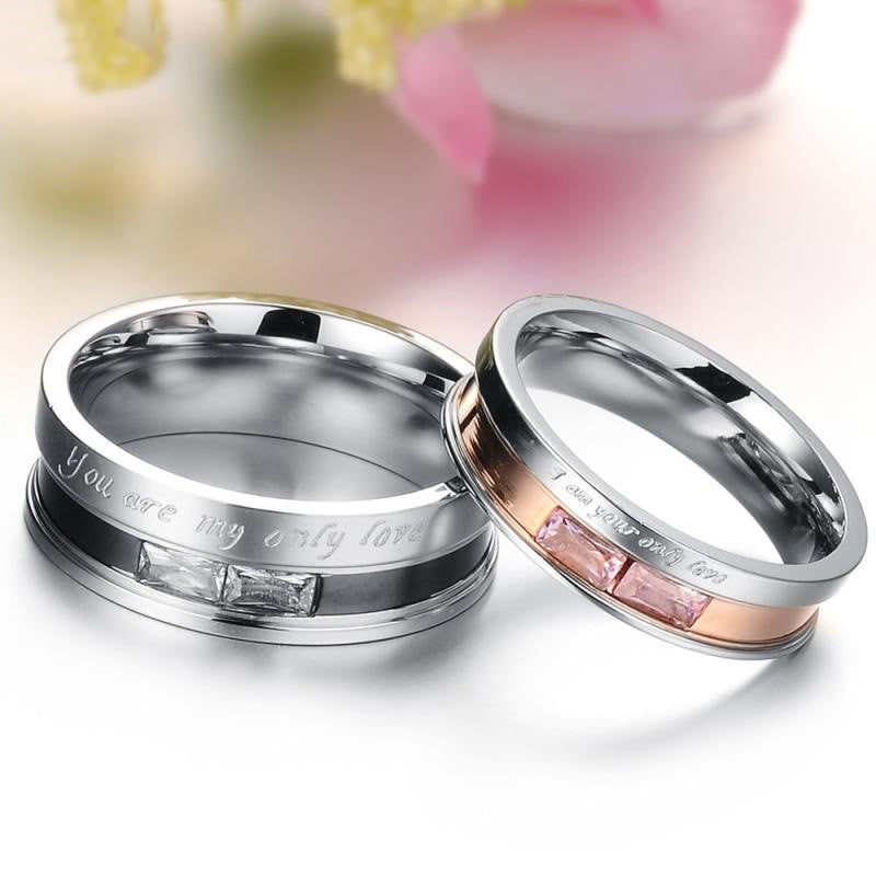 You are My Only Love Stainless Steel Couple Rings