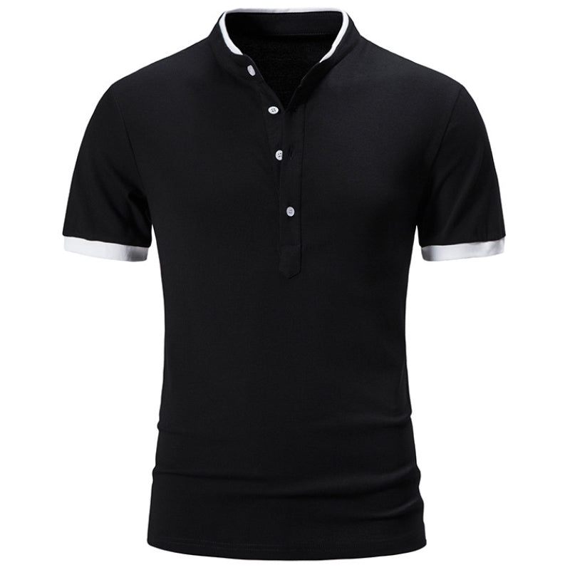 Simple Stand Collar Men's POLO Bottoming T-shirts