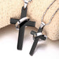 Cross Shape Titanium Steel Couple Necklaces - KINGEOUS