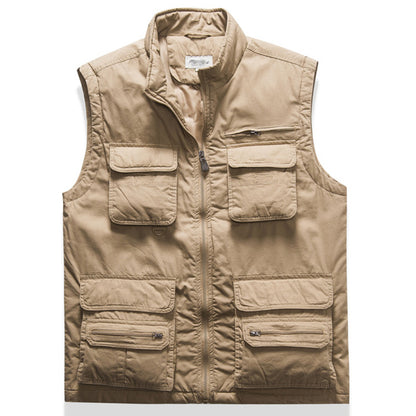 Multi-pocket Fishing Plus Cotton Men's Vest
