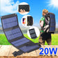 Solar Panel Kit Portable Foldable Dual USB Charger Outdoor Waterproof Monocrystalline