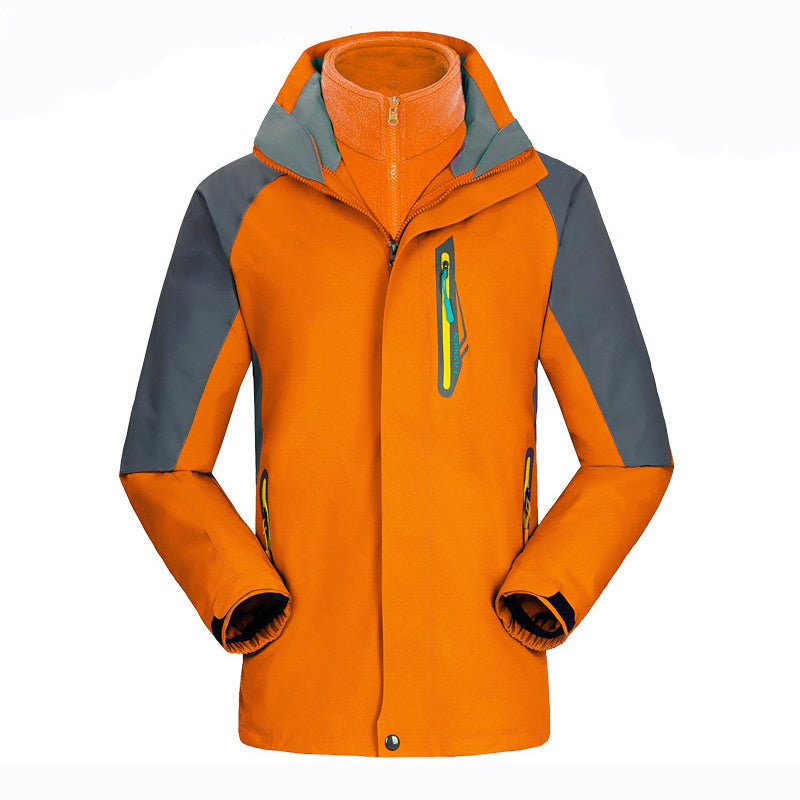 Outdoor Windproof and Warm Thickened Men's Three-in-one Jacket