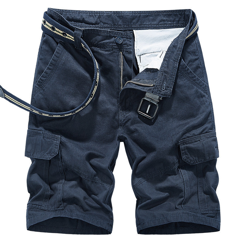 Overalls Casual Loose Multi-pocket Men's Pants Cotton Washed Shorts
