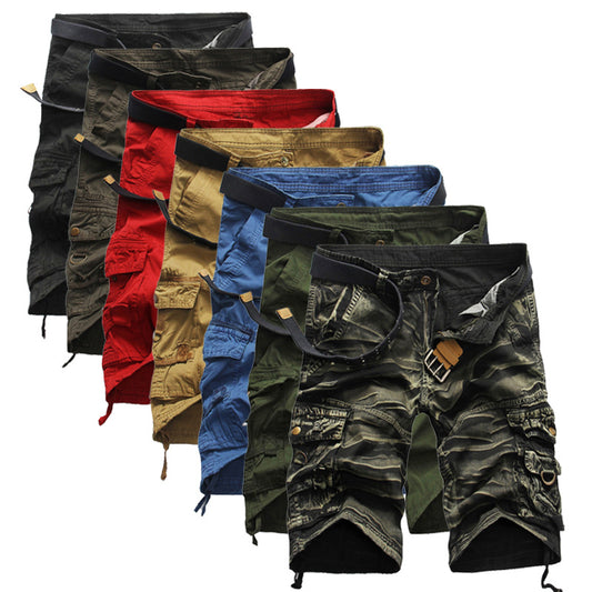 Cool Camouflage Summer Cotton Men Cargo Shorts - KINGEOUS