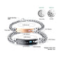 Ture Love CZ Inlaid Cross Stainless Steel Couple Bracelets