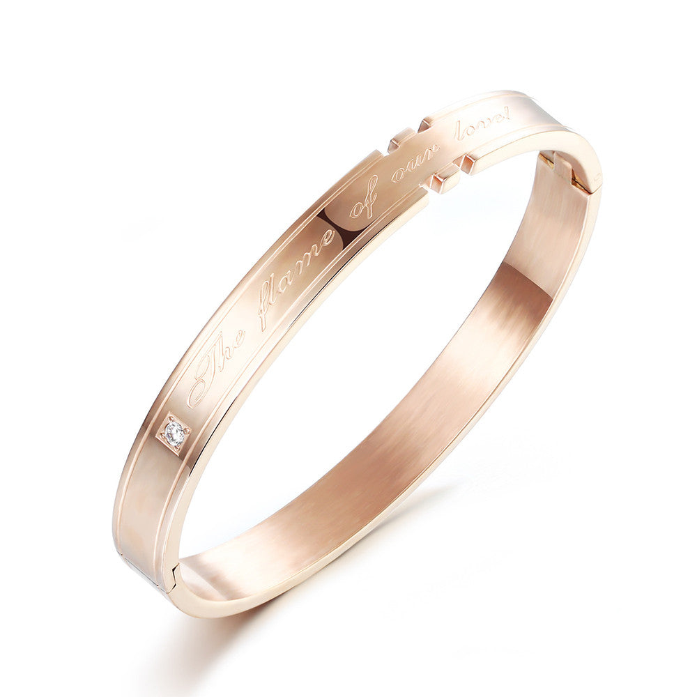 The Flame of Our Love Rose Gold-plated Couple Bracelets
