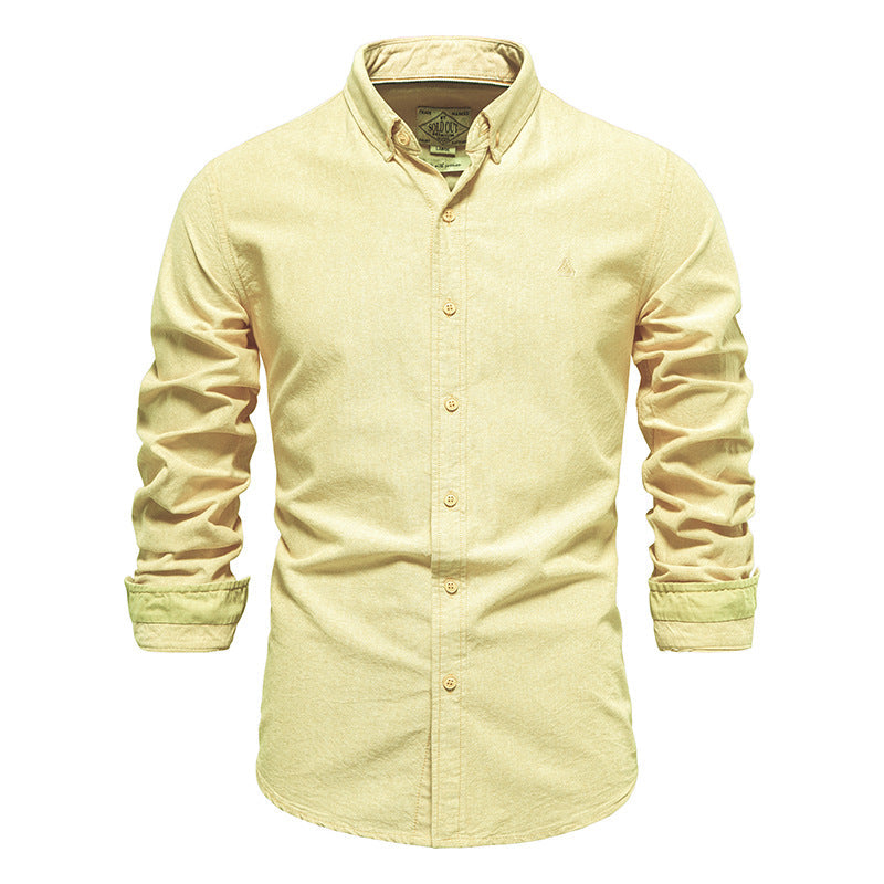 Business Fashion Solid Color Lapel Men Shirt