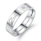 Love Lock Key CZ Inlaid Stainless Steel Couple Rings - KINGEOUS