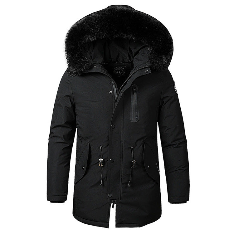 Winter Length Add Cotton Thicken Men's Warm Coat