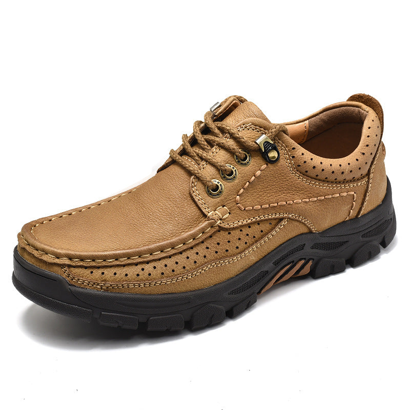 Business Casual Frosted Leather Platform Abrasion-resistant Outdoor Shoes