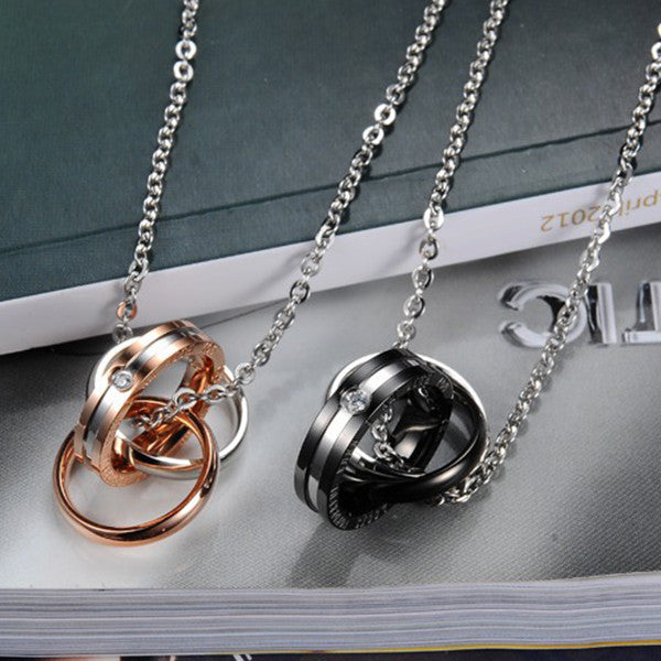The World Looks Wonderful When I Can With You Stainless Steel Couple Necklaces