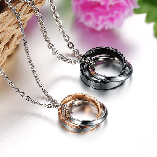 I Will Always Be With You Plating Stainless Steel Couple Necklaces - KINGEOUS