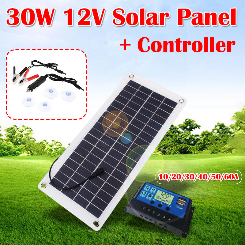 Solar Panel High-Efficiency Monocrystalline PV Module Power Charger for RV Marine Rooftop Farm Battery and Other Off-Grid Applications