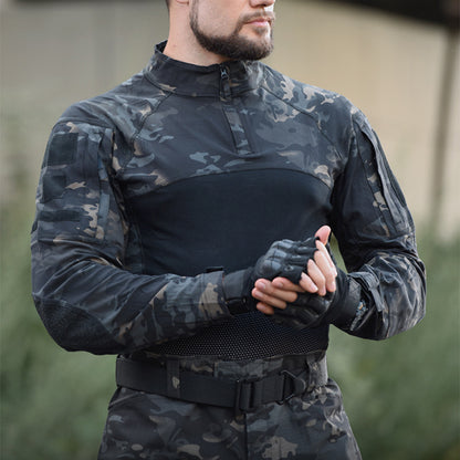 Elasticidade masculina Camuferras de caça às camisas