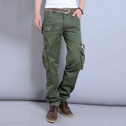 عارضة السراويل الرجال الجيب اللون الصلبة في الهواء الطلق