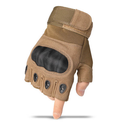 Militärische Kohlefaser -Halbfinger -Männer Handschuhe