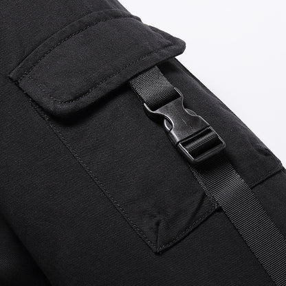 Chaqueta casual de cuello de piel largo