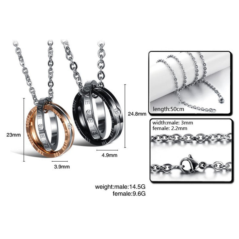 The World Looks Wonderful When I Can With You Stainless Steel Couple Necklaces