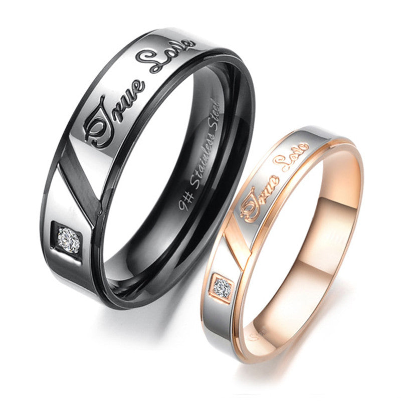 Ture Love Plating Stainless Steel Couple Rings