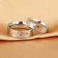 Hollow Footprints CZ Inlaid Stainless Steel Couple Rings - KINGEOUS